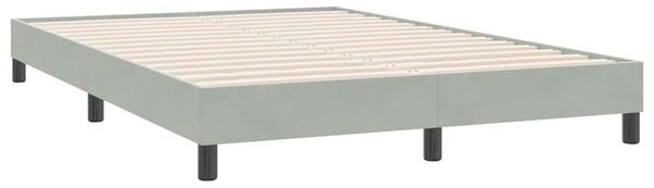 Postel Box Spring bez matrace světle šedá 140x220 cm samet 3315873