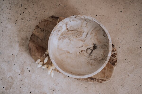 VOJA HOME Dekorativní mísa Beloria – Ø 21 cm Barva: Krémová hnědá (styl marble)
