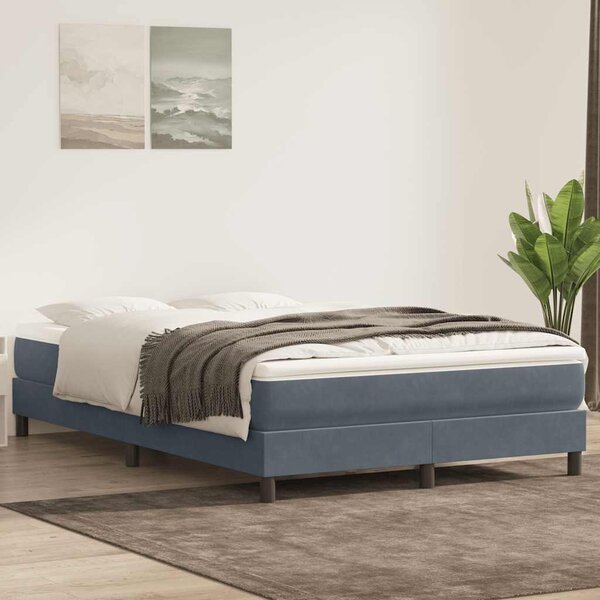 Postel Box Spring bez matrace tmavě šedá 160x220 cm samet 3315880