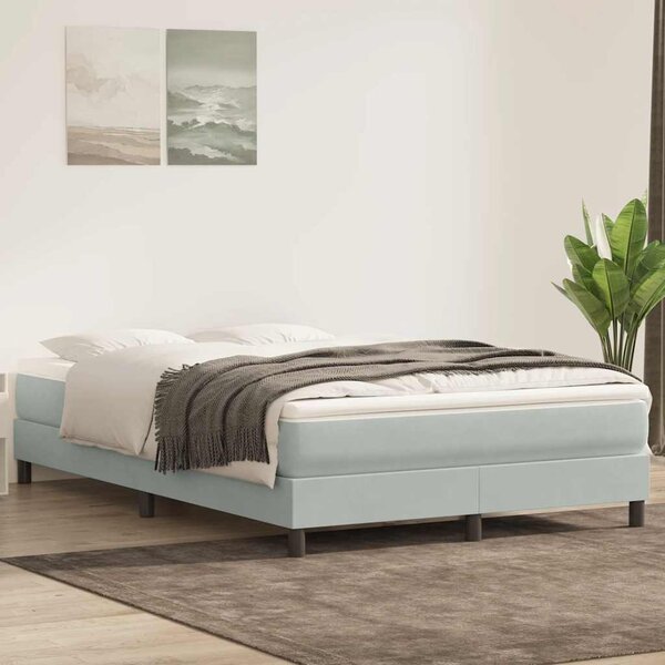Postel Box Spring bez matrace světle šedá 140x220 cm samet 3315873
