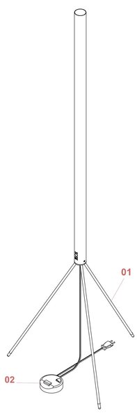 Flos Luminator E27 ikonická stojací lampa Bílá