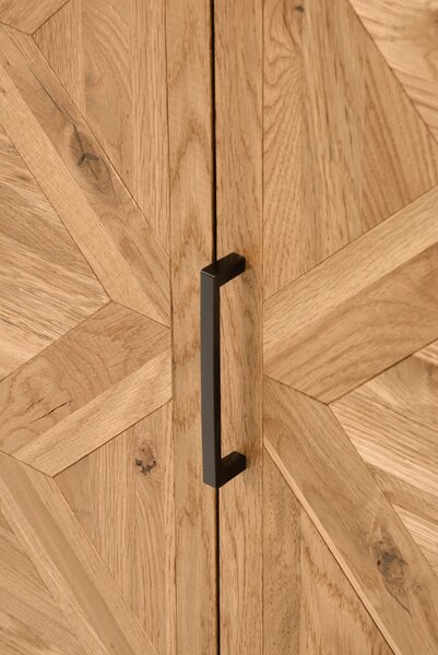 LivinHill Komoda Indus 117 cm z masivu dub přírodní/grafit