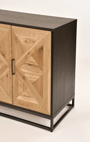 LivinHill Komoda Indus 117 cm z masivu dub přírodní/grafit