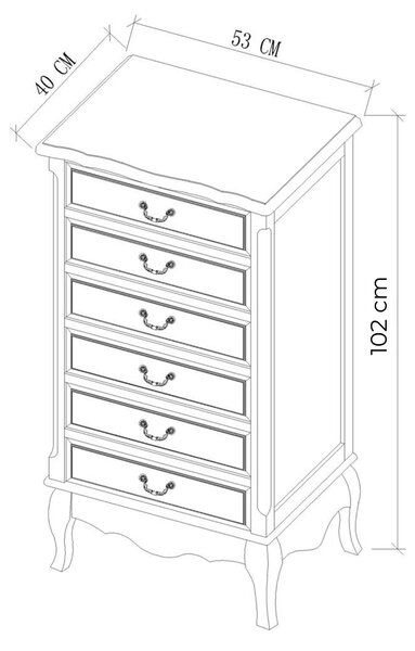 LivinHill Komoda Dijon 53 cm z masivu krémová