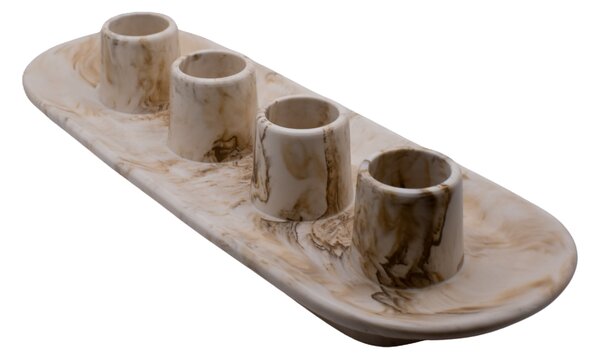 VOJA HOME Svícen TITANOR pro 4 svíce, Ø kalíšek 2,3 cm, 25 × 10 × 5 cm Barva: Černá (černý uhel)