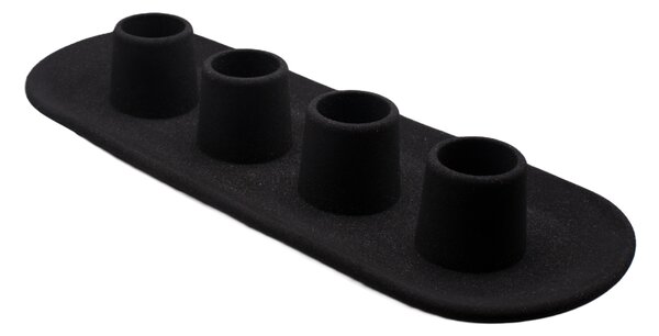 VOJA HOME Svícen TITANOR pro 4 svíce, Ø kalíšek 2,3 cm, 25 × 10 × 5 cm Barva: Černá (černý uhel)