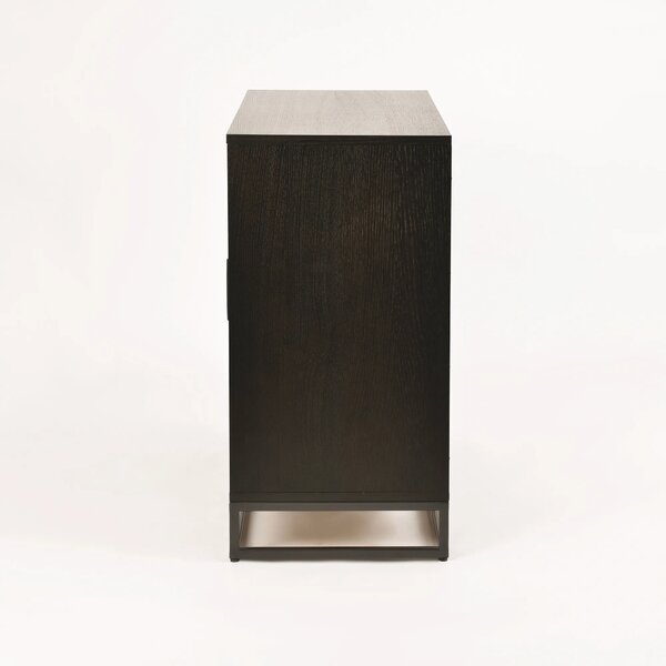 LivinHill Komoda Indus 117 cm z masivu dub přírodní/grafit