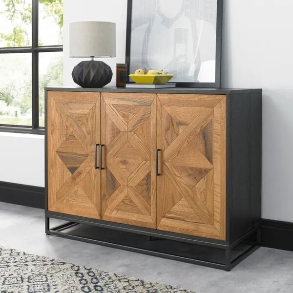 LivinHill Komoda Indus 117 cm z masivu dub přírodní/grafit