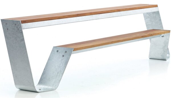 Extremis Lavice Hopper Bench 240, Extremis, 238x68x74 cm, rám galvanizovaná ocel, deska a sedací část tepelně upravené dřevo hellwood