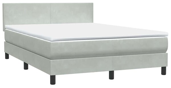 Box spring postel s matrací světle šedá 160x210 cm samet 3316023