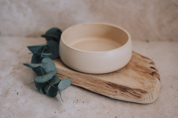 VOJA HOME Dekorativní mísa Beloria – kónická, Ø 19 cm Barva: Krémová hnědá (styl marble)