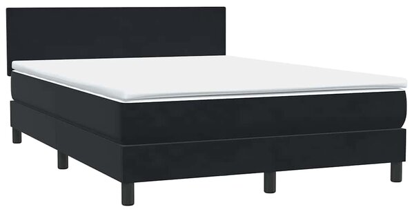 Box spring postel s matrací černá 160x210 cm samet 3316025