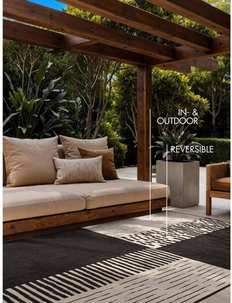 Černý/krémový vnitřní a venkovní koberec 120x170 cm Haringey Acacia – Ted Baker
