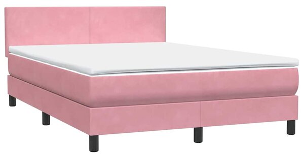 Box spring postel s matrací růžová 160x210 cm samet 3316028