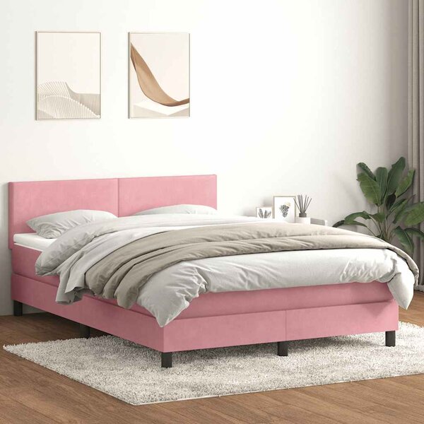 Box spring postel s matrací růžová 160x210 cm samet 3316028