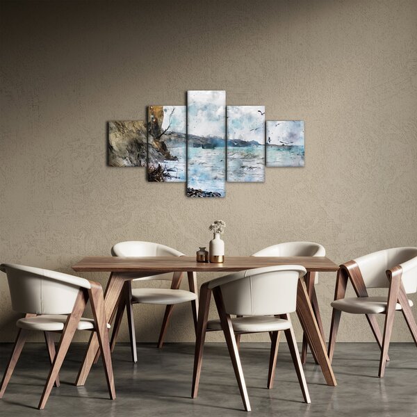 Obraz - Útes, akvarel (125x70 cm)
