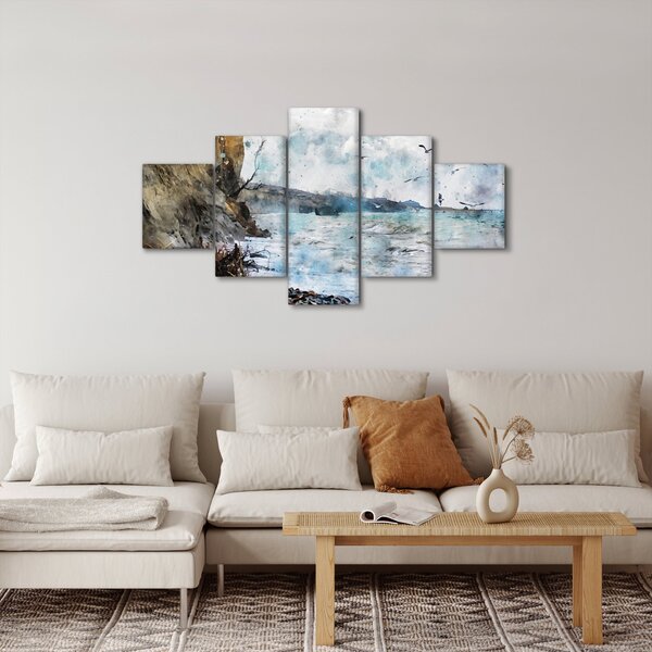 Obraz - Útes, akvarel (125x70 cm)