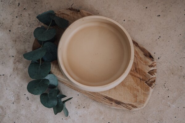 VOJA HOME Dekorativní mísa Beloria – kónická, Ø 19 cm Barva: Krémová hnědá (styl marble)