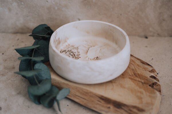 VOJA HOME Dekorativní mísa Beloria – kónická, Ø 19 cm Barva: Krémová hnědá (styl marble)