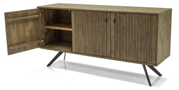 LivinHill Komoda Massa 160 cm z masivu hnědá/grafit