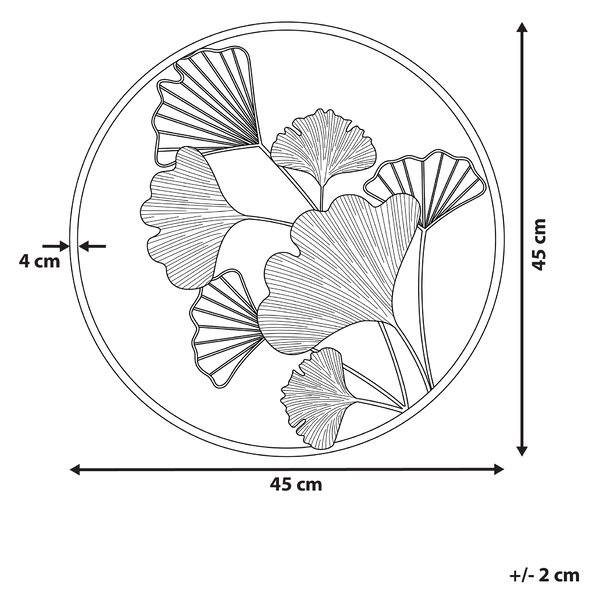 Závěsná ozdoba Květina BISMUTH Kov 45 cm Zlatá