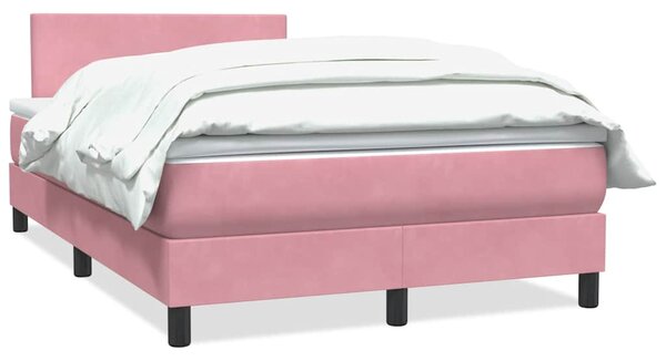 Box spring postel s matrací růžová 120x220 cm samet 3316064
