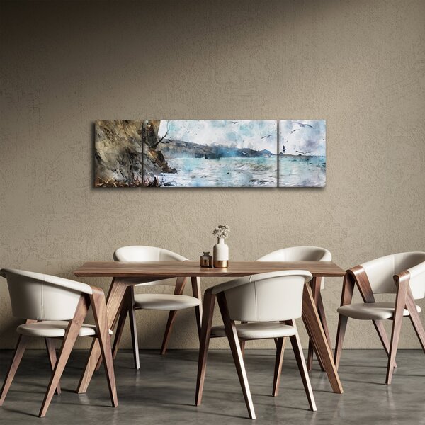 Obraz - Útes, akvarel (170x50 cm)