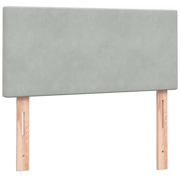 Box Spring Postel s matrací Světle šedá 90x220 cm Samet 3317385