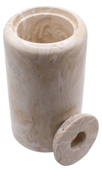 VOJA HOME Dóza Tempus kruhová malá s uzávěrem | marble design Barva: Světle šedá (marble)