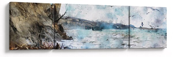 Obraz - Útes, akvarel (170x50 cm)