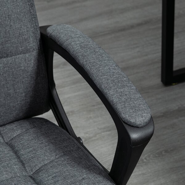Vinsetto otočná kancelářská židle s nastavitelnou výškou a opěrkami moderním stylem, nosnost 120 kg, pro studium 59x63x96-105,5 cm Tmavě šedá | Aosom