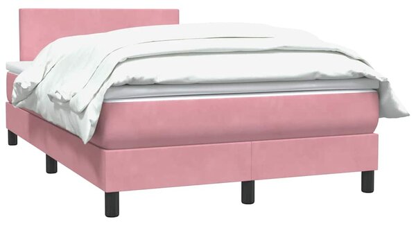 Box spring postel s matrací růžová 120x220 cm samet 3316064