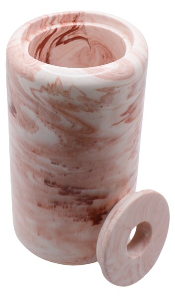 VOJA HOME Dóza Tempus kruhová malá s uzávěrem | marble design Barva: Světle šedá (marble)