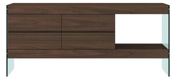 LivinHill Komoda Soho 184 cm ořech/čirá