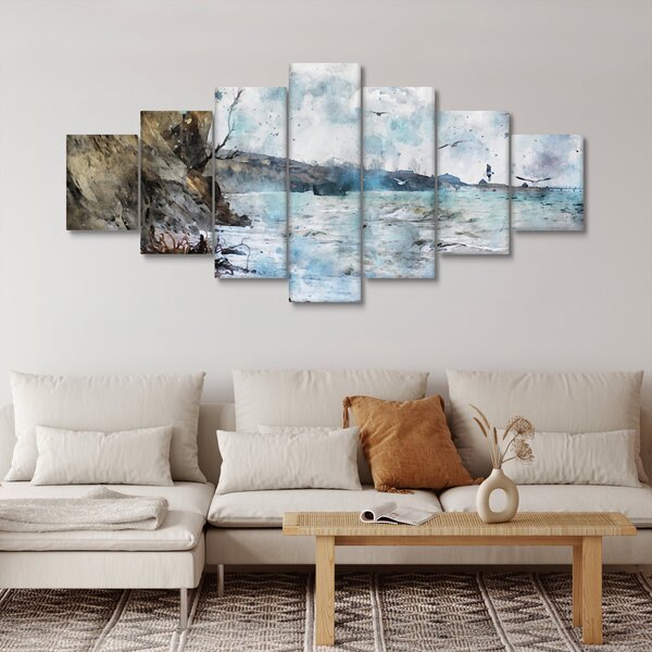Obraz - Útes, akvarel (210x100 cm)