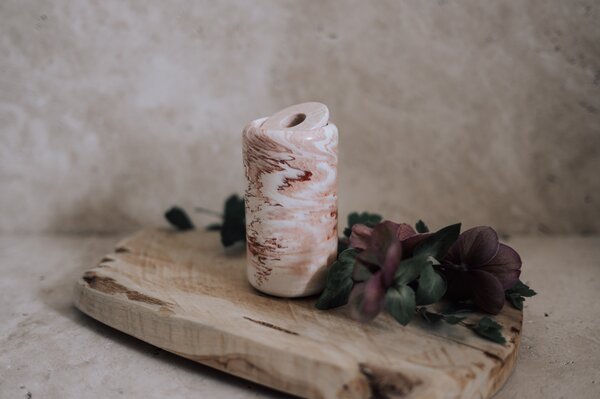 VOJA HOME Dóza Tempus kruhová malá s uzávěrem | marble design Barva: Světle šedá (marble)