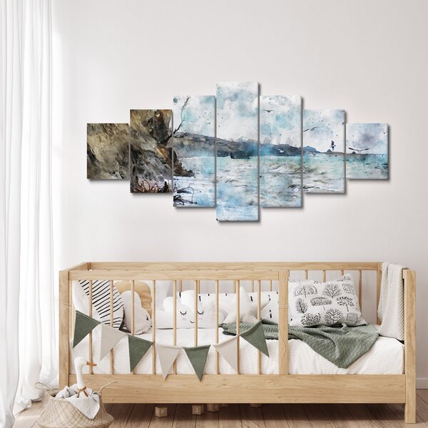 Obraz - Útes, akvarel (210x100 cm)