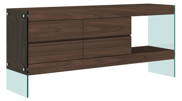 LivinHill Komoda Soho 184 cm ořech/čirá
