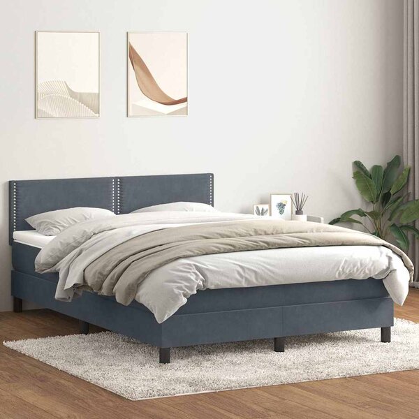 Box spring postel s matrací tmavě šedá 160x210 cm samet 3316120