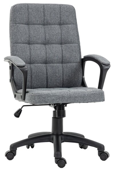 Vinsetto otočná kancelářská židle s nastavitelnou výškou a opěrkami moderním stylem, nosnost 120 kg, pro studium 59x63x96-105,5 cm Tmavě šedá | Aosom