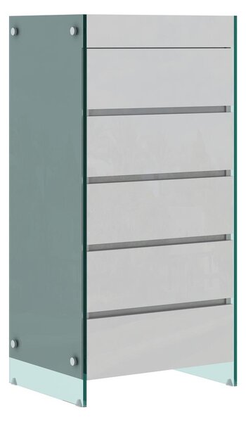 LivinHill Komoda Soho 59 cm bílá/čirá