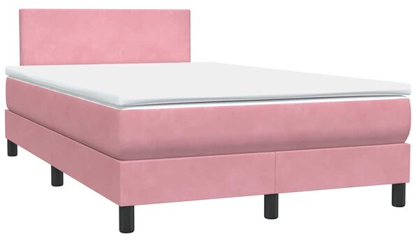 Box spring postel s matrací růžová 120x220 cm samet 3316064