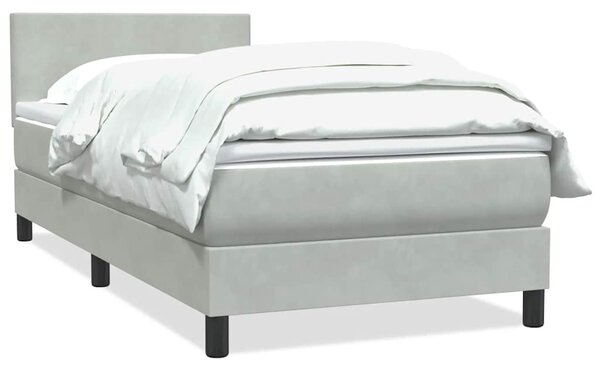 Box Spring Postel s matrací Světle šedá 90x220 cm Samet 3316047