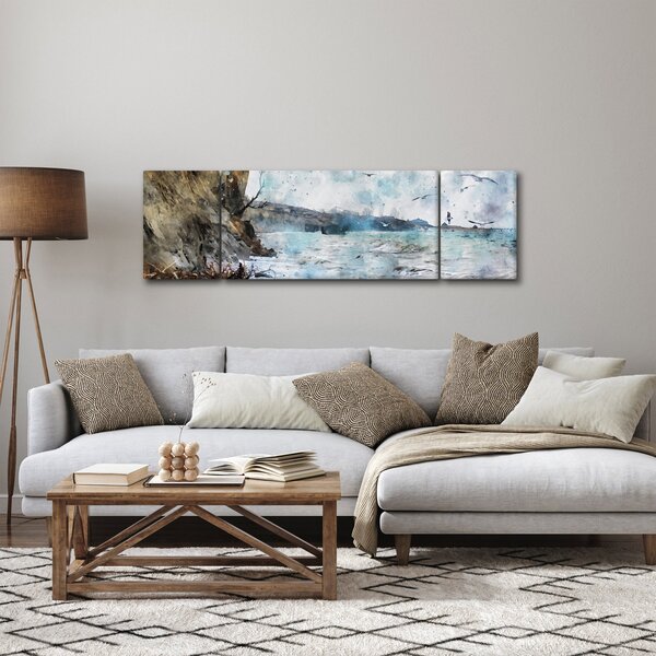 Obraz - Útes, akvarel (170x50 cm)