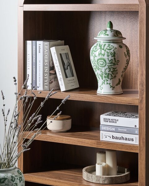 Váza s víkem MONDRAGON Porcelán 37 cm Bílá/Zelená