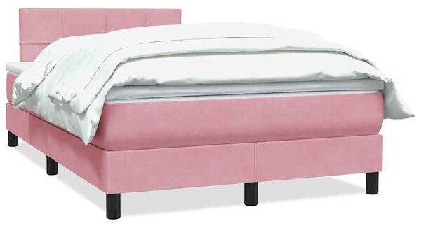 Box spring postel s matrací růžová 120x220 cm samet 3316256