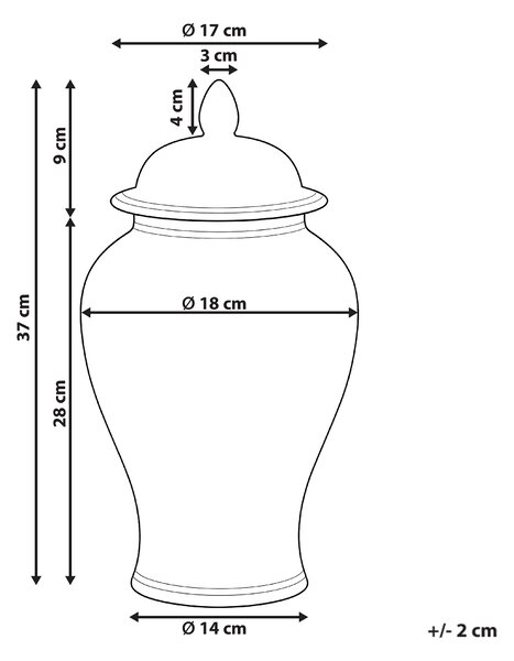 Váza s víkem MONDRAGON Porcelán 37 cm Bílá/Zelená