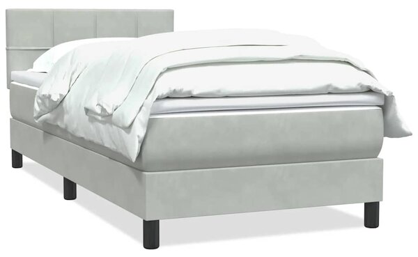 Box Spring Postel s matrací Světle šedá 90x220 cm Samet 3316239
