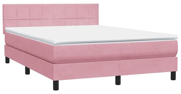 Box spring postel s matrací růžová 160x210 cm samet 3316220