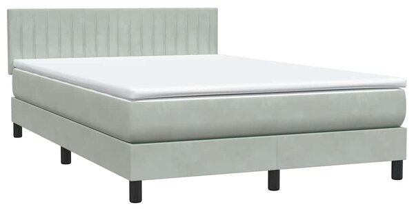 Box spring postel s matrací světle šedá 160x210 cm samet 3316407
